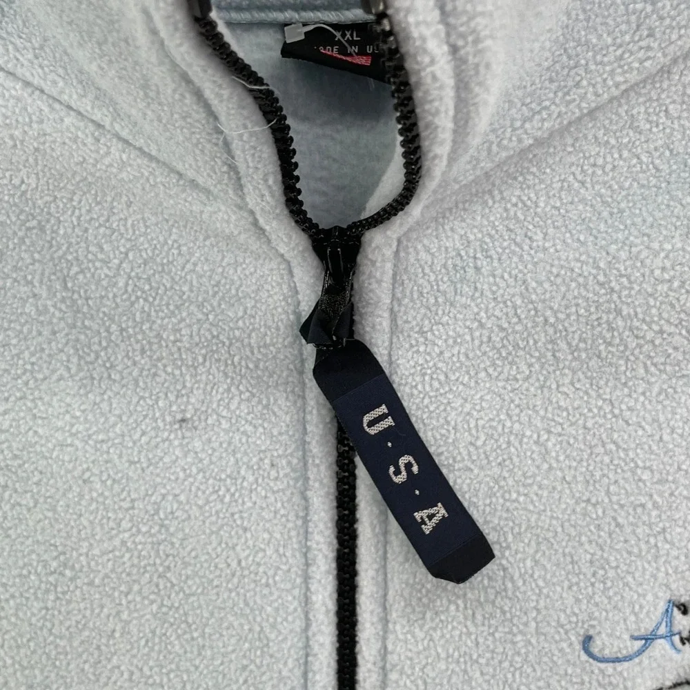 Vintage Alaska Fleece Vest Mens XXL Embroidered Full Zip‎ USA Made Outdoors Camp